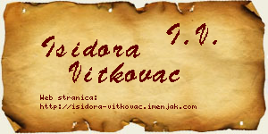 Isidora Vitkovac vizit kartica
